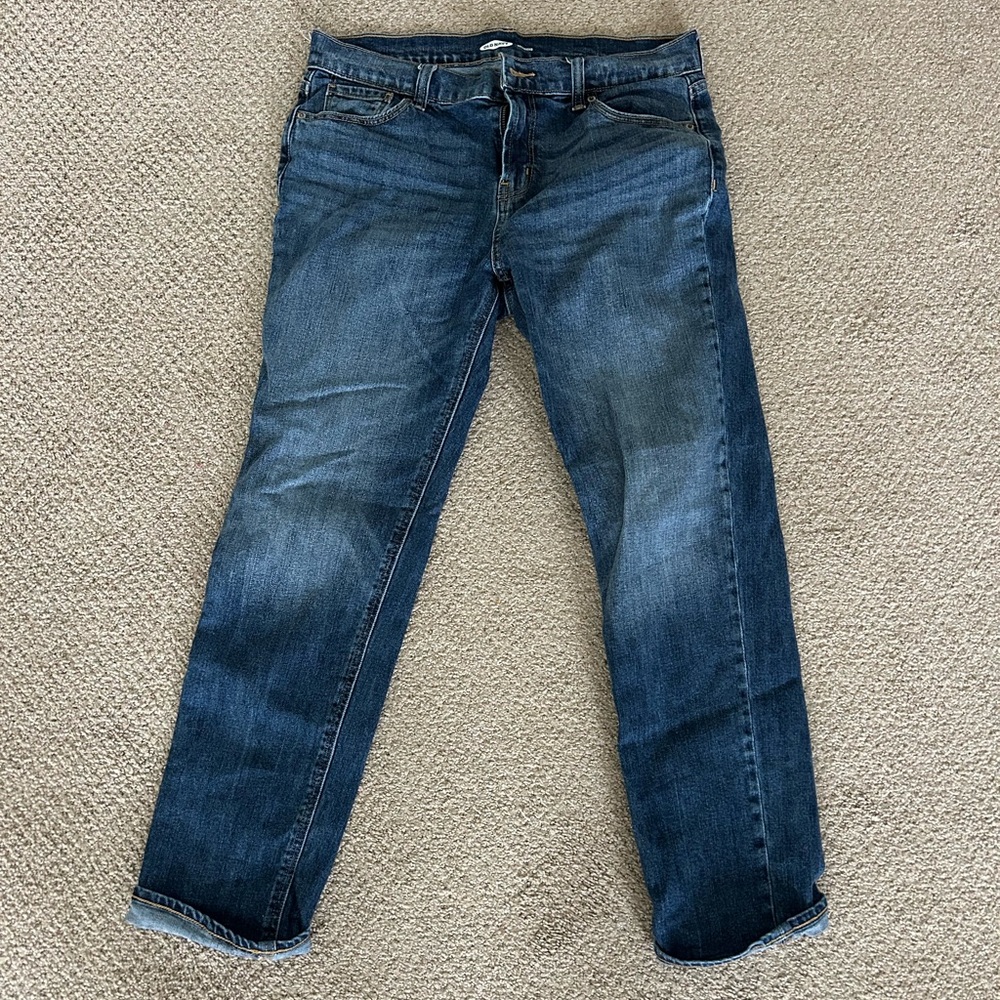 Old Navy Boyfriend Jeans in Medium to Dark Blue Wash